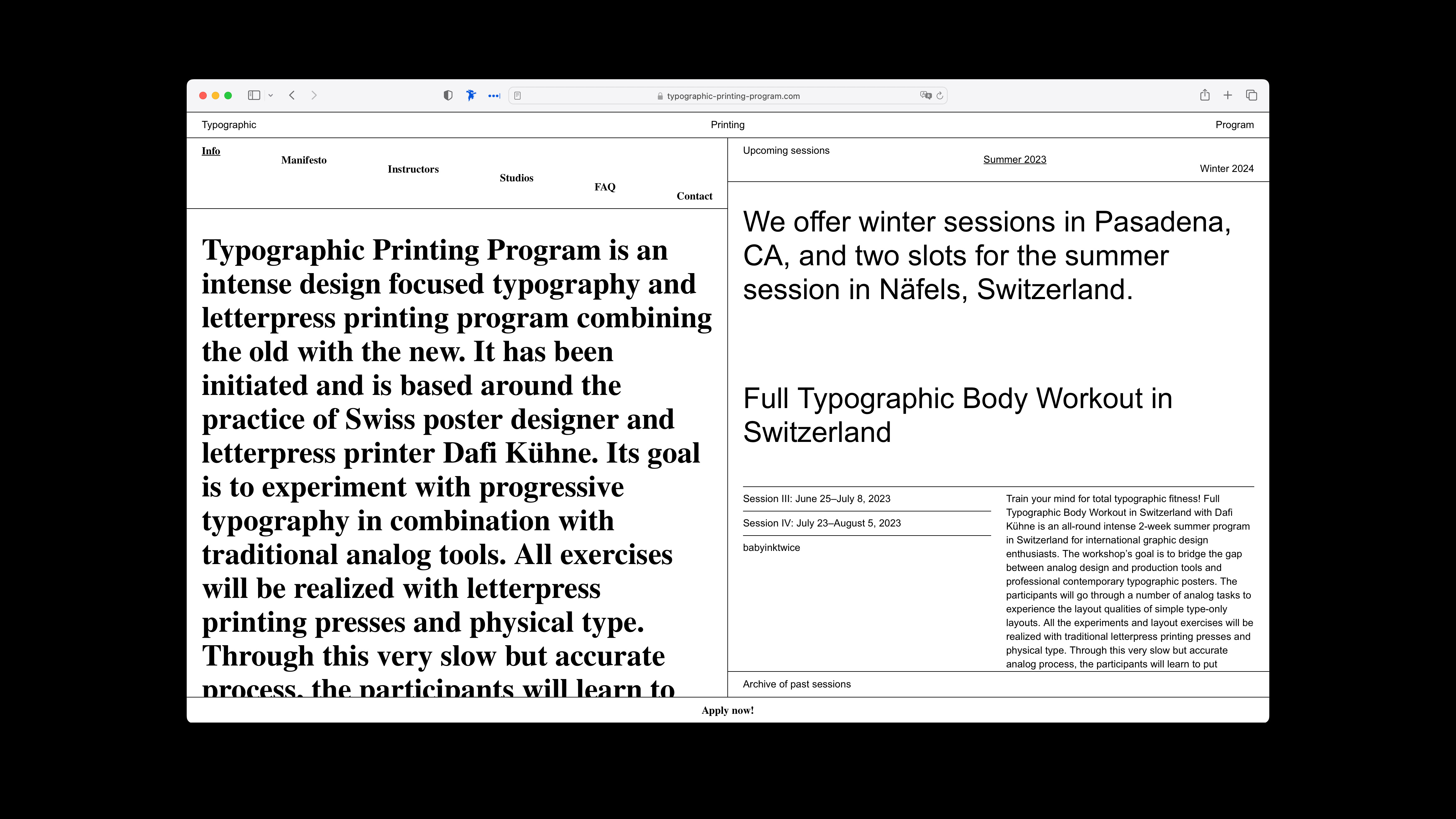 Website Typographic Printing Program